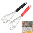 thumbnail image 2 of Fan Shape Whisk Stainless Steel Eggs Beater with Comfortable Silicone Handle, 2 of 16