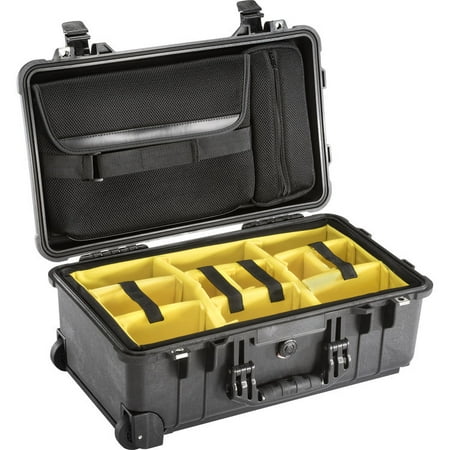 Pelican 1510SC Studio Case, Black with Padded Yellow Foam (Best Way To Cut Pelican Case Foam)