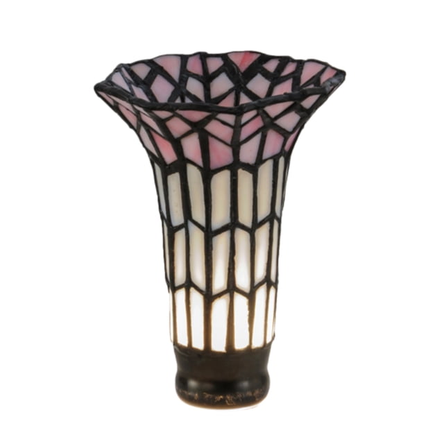 4"WX 5.5"H Tiffany Pond Lily pantalla rosa y blanca MEYDA 17624