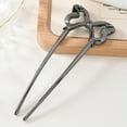 thumbnail image 6 of Bradem French Bow Hair Pins U Shaped,Black/Silver/Gold Metal,2 Long Prongs,Large Hairpins for Long Thick Hair,Chignon/Bun Updos, 6 of 7
