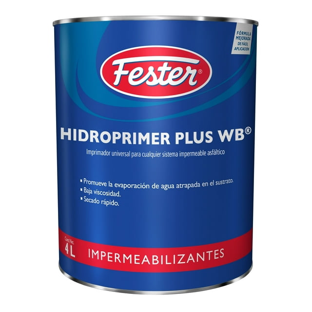 Imprirador Universal para Cualquier Sistema Impermeable Asfaltico Fester Hidroprimer Plus WB 4 L