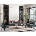 thumbnail image 2 of Michael Amini La Francaise Velvet Mansion Sofa - Azure/Black, 2 of 14
