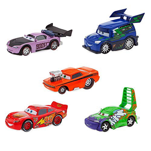 Delinquent Road Cars Hazards and Lightning McQueen Pull 'N' Race Die Cast Set 