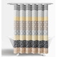 thumbnail image 5 of Lush Decor Bohemian Stripe Shower Curtain, 72" W x 72" L, Yellow & Gray - Bathroom Curtain - Striped Shower Curtain - Boho Decor - Fabric Shower Curtains, 5 of 6