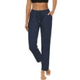 thumbnail image 6 of Hanerdun Women Fitness Pants with Split Hem Female Sports Bottom Navy Blue L, 6 of 6