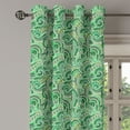 thumbnail image 2 of Ambesonne East Grommet Curtain, Classical Retro Green Swirls, 50" x 120", Black and Green, 2 of 6