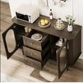 thumbnail image 2 of Studyset 47" Sideboard Buffet Cabinet with Fluted Glass Doors & 3 Drawers,Mid-Century Credenza Storage with Adjustable Shelves,Modern Coffee Bar Cabinet for Kitchen,Dining Room,Living Room, 2 of 7