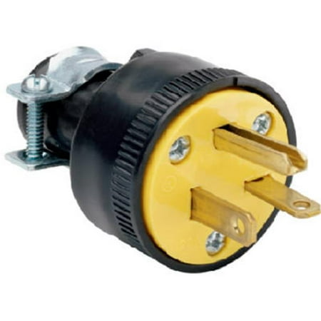 - 1703CC10 20A Heavy Duty Rubber Construction Plug, Black