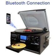 Boytone BT-22B Bluetooth Record Player Turntable, AM/FM Radio, Cassette, CD Player, 2 built in speaker