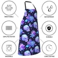 thumbnail image 5 of Kdxio flower starry sky Skull Apron with Pockets Adjustable Kitchen Aprons for Men Women Waterproof Aprons for Cooking,Drawing,Crafting, Baking Household Cleaning, 5 of 5