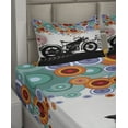 thumbnail image 2 of Ambesonne Colorful Fitted & Top Sheet Set with Shams, Urban Abstract Circles, Multicolor, 2 of 4