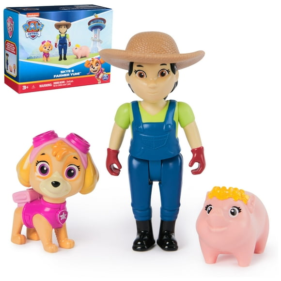 Figuras de acción Paw Patrol Skye, Farmer Yumi y Piggie Kids 3+
