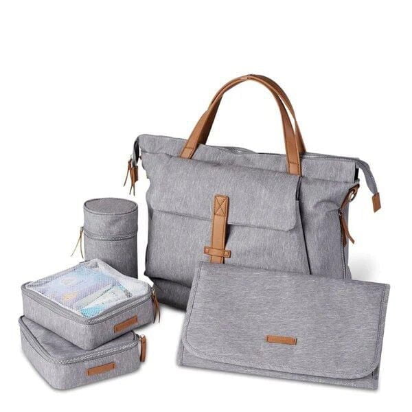 Bababing Diaper Bag - Erin Backpack - Grey Marl - Unisex and Multi-Functional - Large Main Compartment for Nappies, Wipes, Creams, Clothing, Muslins, and Toys - Ideal for Parents on the Go