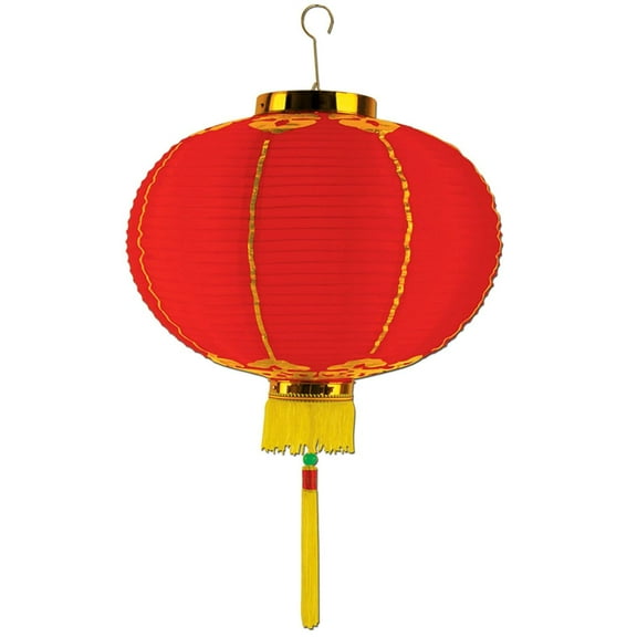 Beistle 16" Good Luck Lantern With Tassel Red/Gold 50678-16