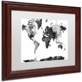 thumbnail image 2 of Trademark Fine Art "World Map BG-1" Canvas Art by Marlene Watson, White Matte, Wood Frame, 2 of 4