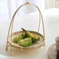 thumbnail image 4 of 4X Bamboo Weaving Straw Baskets Tier Rack Wicker Fruit Bread Storage Decorative Round Plate Stand Container-Single Layer, 4 of 4