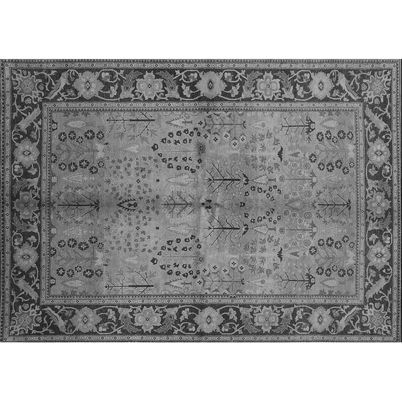 Ahgly Company Indoor Rectangle Oriental Gray Industrial Area Rugs, 7' x 10'