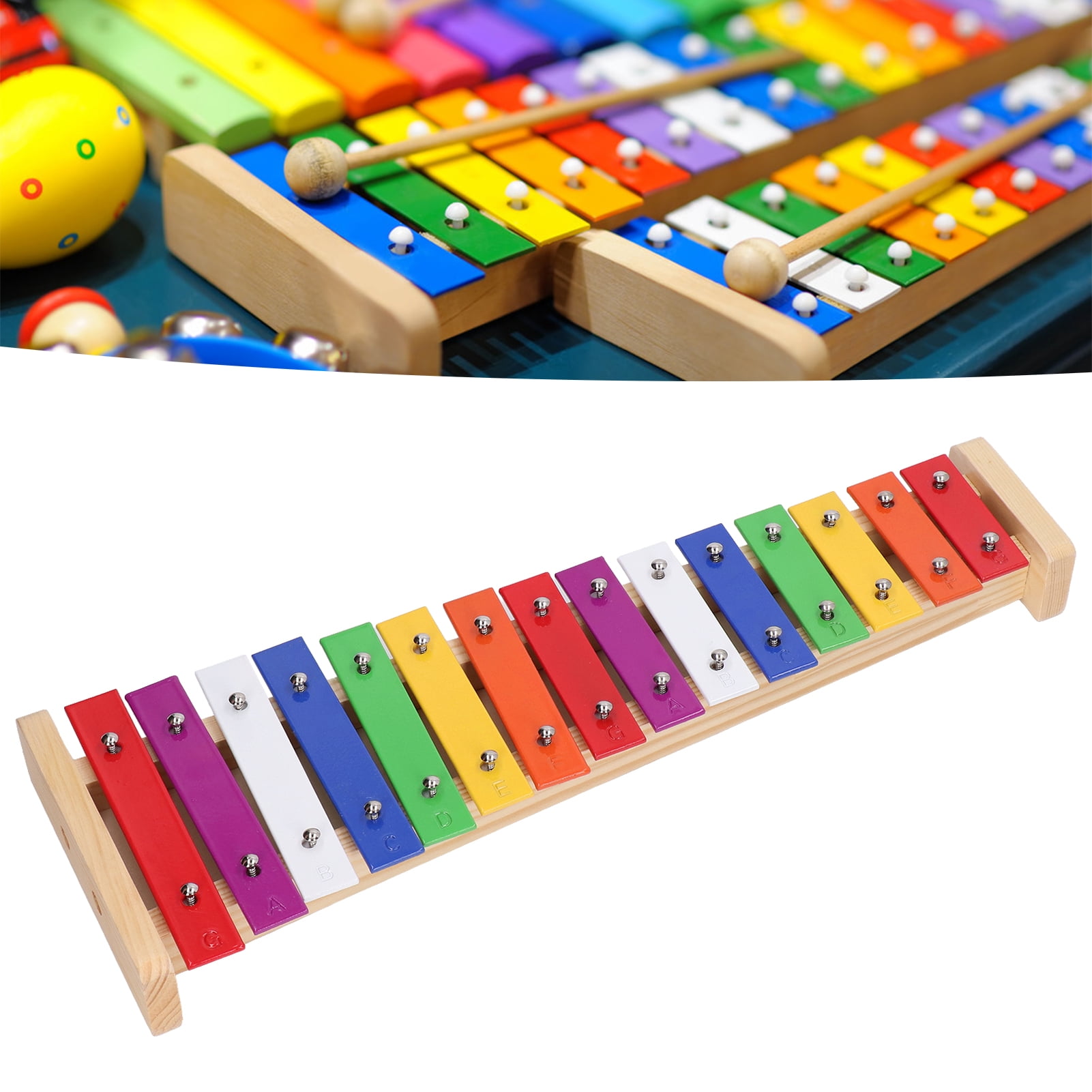 15 Notes Xylophone Colorful Educational Xylophone Instrument with
