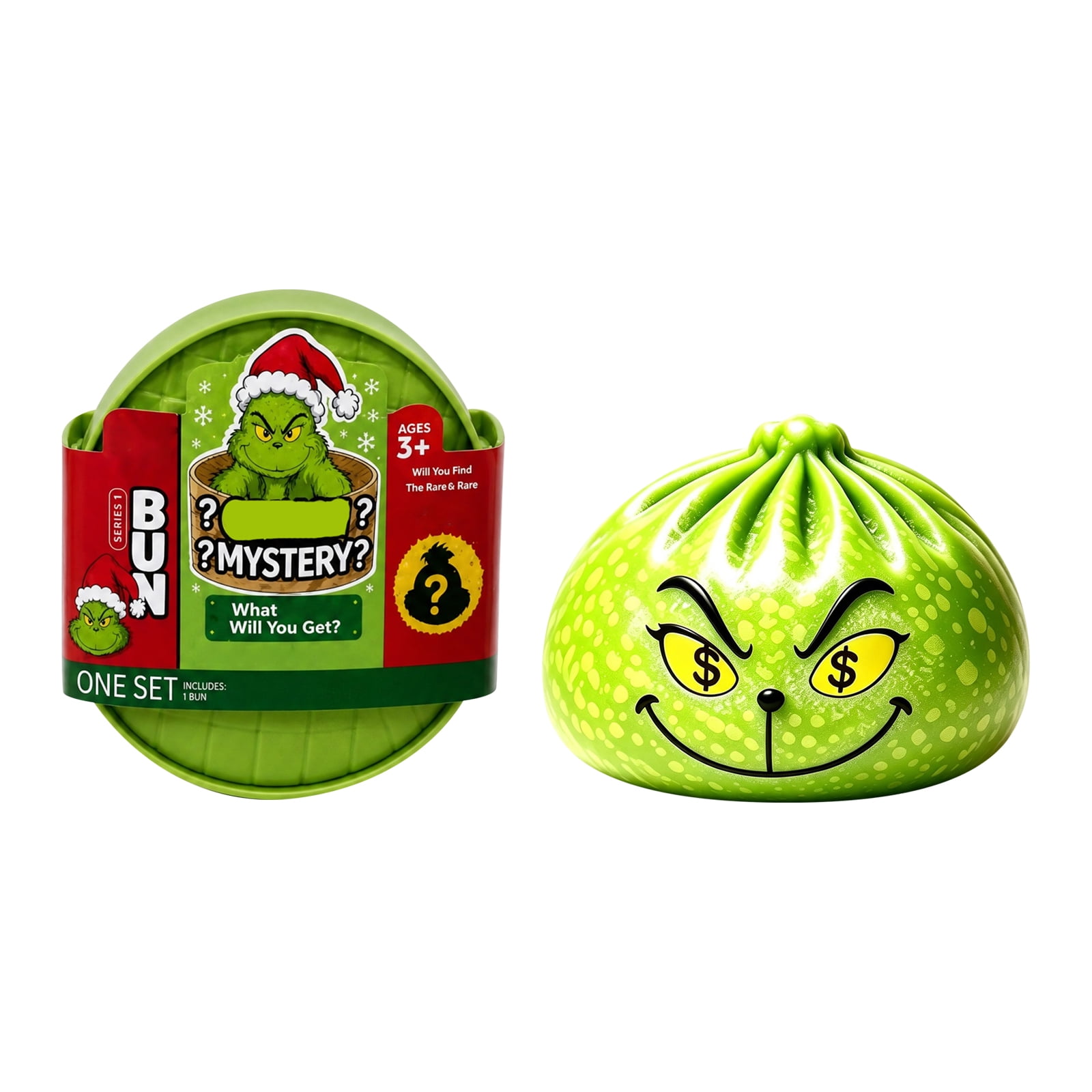 Green Dumpling Squishy with Box,Rare Glitter Christmas Dumpling Squishy,Butter Squishy Slow Rising Stress,Cheese Squishy,Dumplings Squeeze Balls Stress Relief Sensory.
