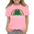 thumbnail image 2 of EnJoCho Toddler Boy Girl Kids St Patric𝗄s Day Shirts Short Sleeve Cotton Tees Luck𝗒 Irish Shamroc𝗄 𝖢lover Holiday Graphic Tops 2-13 Years, 2 of 5