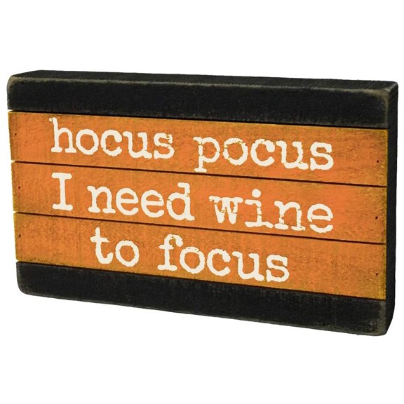 Primitives by Kathy Slat Wood Box Sign, Hocus Pocus