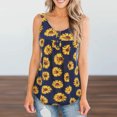 thumbnail image 2 of Mode Femmes Sans Manches Tournesol Impression Couleur Bloc Réservoir T-Shirt Top, 2 of 5