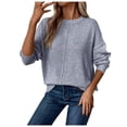 thumbnail image 2 of Sweaters for Women 2025 Fall Winter Long Sleeve Crewneck Loose Stylish Knitted Jumper Top Womens Pullover Sweaters, 2 of 7