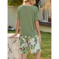 thumbnail image 4 of Loritta Lounge Set for Women 2 Piece Outfits Short Sleeve Round Neck Pjs Sleepwear, 4 of 5