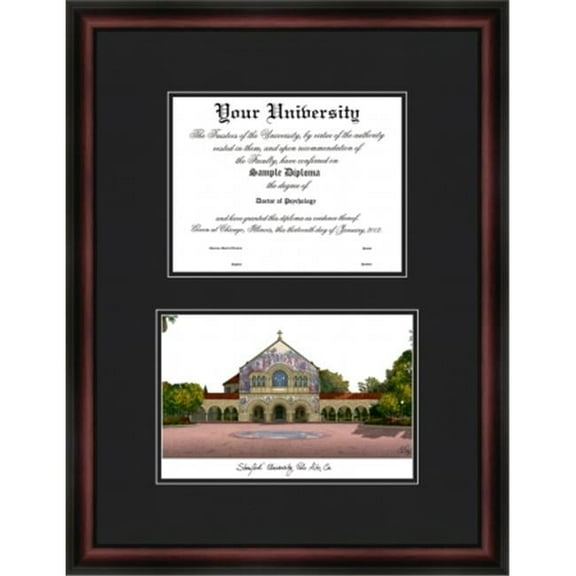 Campus Images CA932D Stanford University ''Diplomate'' Lithograph and Diploma Frame