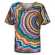 thumbnail image 3 of Puntoco Mujeres Casual Impresión Mangas Cortas O-Cuello Camiseta Suelta Blusa tops Puntoco Puntoco-1338, 3 of 9