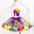 thumbnail image 1 of Falda de ballet JOINSI con tutú arcoíris para niñas con camisa collar y pulsera pequeña, 1 of 2