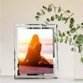 2 Pack 8x10 Clear Glass Photo Frames with Mirrored Edges for Desktop