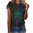 thumbnail image 2 of Jsaierl Halloween Shirts Women Plus Size Pumpkin Ghost Graphic Tees Loose Fit Round Neck T-shirt Short Sleeve Holiday Blouse Tops Halloween Costumes, 2 of 5