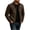 Brown, variant on Men Faux Leather Jacket Zip Up Turndown Collar Long Sleeve Motorcycle Outerwear Casual Solid Jackets for Men