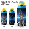 thumbnail image 2 of Yu-Gi-Oh Kids Water Bottle with Silicone Straw And Spill-Proof Lid, 16.9oz Stainless Steel Double-Wall Vacuum Insulated Water Bottles for Boys Girls, 2 of 8