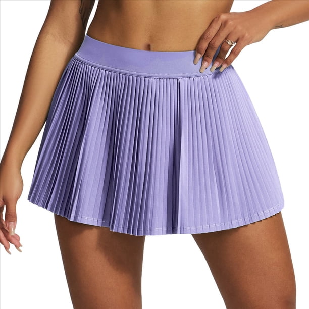 Faldas de Tenis Plisadas con Pantalón Corto Interior, Faldas Pantalón Golf Cintura Alta para Mujer con Bolsillos, Faldas Pantalón Deportivas, Color de Ensueño, Talla M