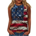 thumbnail image 2 of Wiyuqeen Patriotic Sleeveless Shirts for Women Crew Neck American Flag Tanks Vintage USA Flag Graphic Tanks Summer Loose Fit Tank Tosp, 2 of 4