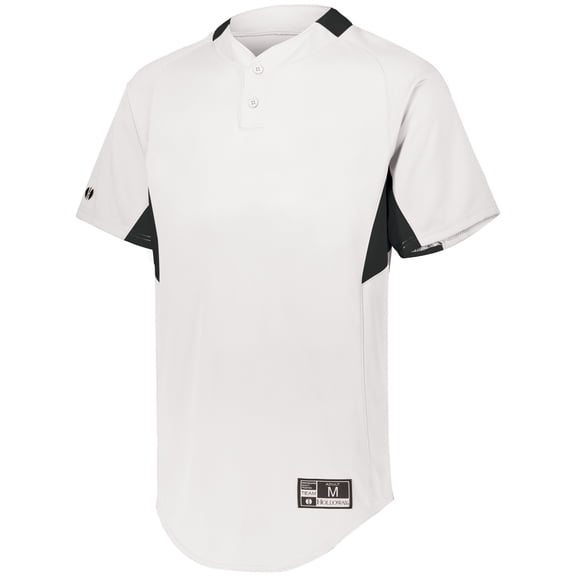 Holloway Sportswear M Game7 Two-Button Baseball Jersey White/Black 221024