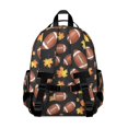 thumbnail image 3 of Football Leaf Black Pattern Cute School Backpack Bag for School with Padded Back and Adjustable Shoulder Straps 15.25"x11.5"x5.25", 3 of 5