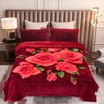 thumbnail image 2 of MERRY HOME King Size Fleece Blanket For Bed, A & B Patterns Soft Warm Floral Blanket, Microfiber Plush Middle Weight Bed Blanket For All Season, Red Background Rose/Virgin Mary, 5.7LB, 83"x91", 2 of 8