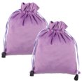 thumbnail image 1 of KAKOWELY 2 bolsas de franela suave para guardar joyas, con cordón, para regalo y cosméticos., 1 of 4