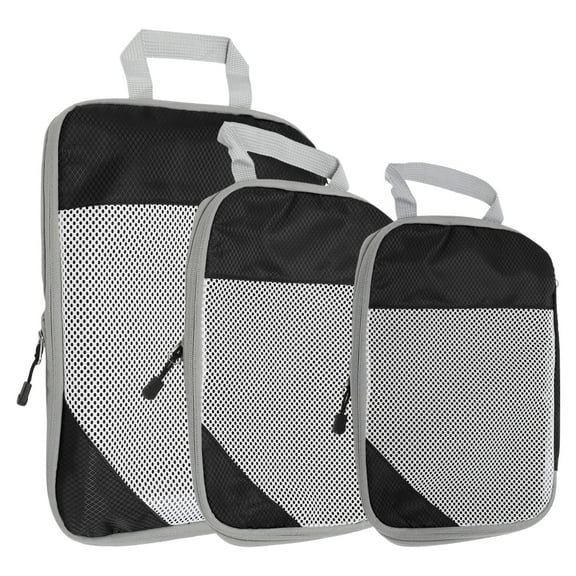 Unique Bargains 1 Set Compression Packing Bag for Travel Lightweight Travel Essential Luggage Organizer Travel Bag Black