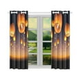 thumbnail image 2 of BSDHOME Flying Lanterns Window Curtain Kitchen Curtain 26x39 inches (Two Piece), 2 of 3