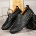 thumbnail image 3 of Spring Summer New Men's Casual Hollow Loafers Slip On Breathable Leather Flats Boat Shoes Driving Shoes Moccasins Comfort Walking Shoes, 3 of 15