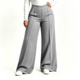 thumbnail image 3 of CaComMARK PI Women's Wide Leg Sweatpants Baggy Casual Solid Color Elastic Waist Track Sweat Pants with Pockets Gray-A, 3 of 6