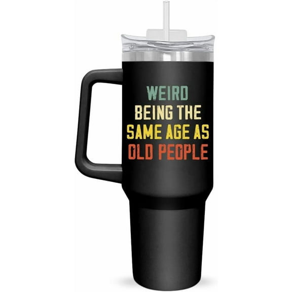 Birthday Gifts For Men Women - 40 Oz Stainless Steel Insulated Tumbler With Handle And Straw - Father's Day Birthday Gifts For Him Dad Grandpa Husband