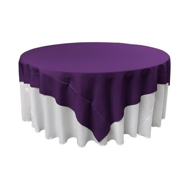 TCpop90x90-PurpleP23 Polyester Poplin Square Tablecloth, Purple - 90 x 90 in.