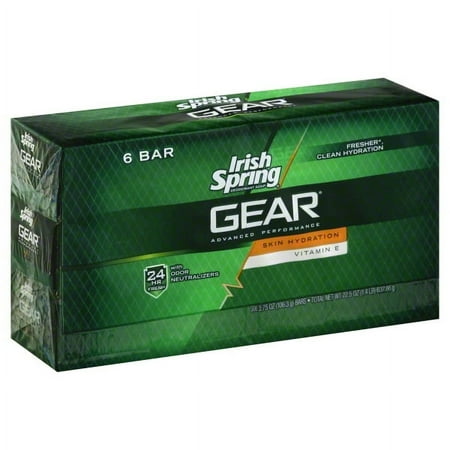 Colgate Palmolive Irish Spring Gear Deodorant Soap, 6 ea