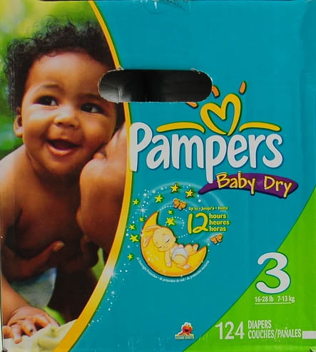 Pampers Baby Dry Diapers, Super Pack, Size 3, 124 Count