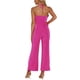 thumbnail image 3 of Mono Halter Neck INSPIRE CHIC para fiesta de mujer sin mangas, cintura alta, piernas anchas, color rosa intenso, 3 of 5